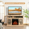 thumbnail image 2 of Gymax Electric Fireplace TV Stand with 2 Doors for TVs up to 50", Light Brown, 2 of 6
