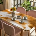 thumbnail image 3 of Orange Grey Table Cloths for 4 Foot Rectangle Tables, Vintage Minimalist Abstract Gradient Art Patio Waterproof Elastic Fitted Tablecloths, Washable Rectangular Table Cover for Camping, 3 of 8