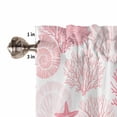 thumbnail image 5 of Tier Curtains 45 Inches Long, Coastal Pink Window Treatment Curtain Drapes, Ocean Coral Starfish Shell Modern Sea Small Curtain Drapes for Bathroom Laundry Room, 27.5"x45", 2 Panels, 5 of 7