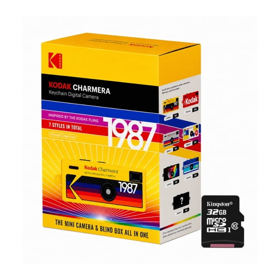 Cámara Digital Kodak Charmera - Llavero de cámara digital (caja sorpresa) con tarjeta micro SD de 32 GB