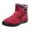 Red, variant on Snow Boots for Women Plush Warm Zipper High Top Flat Winter Booties Soft Sole Winter Outdoor Walking Shoes