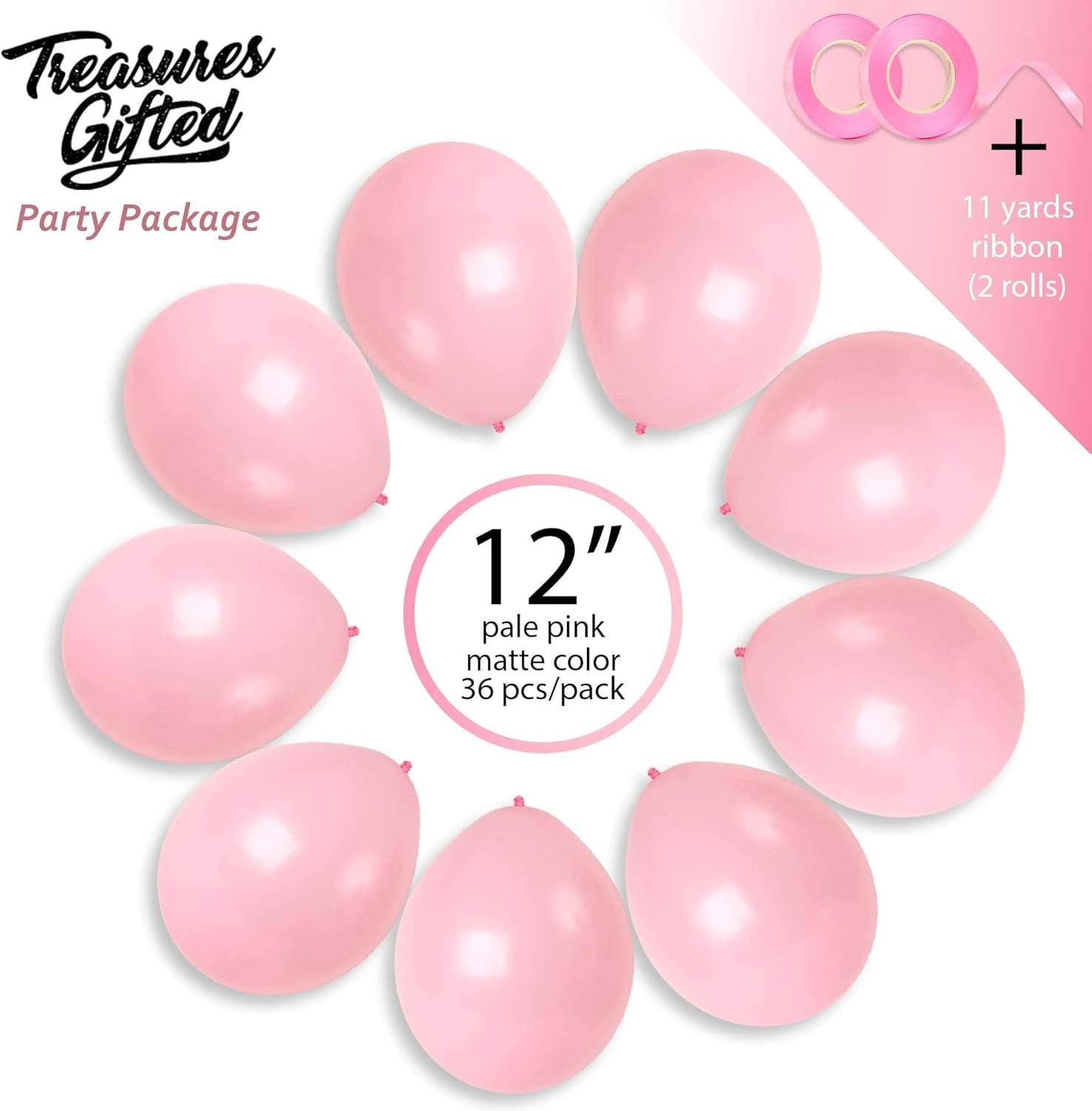 AZOWA Light Pink Matte Balloons – 100pcs 12 Inch Latex Party Balloons For Decorations