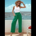 thumbnail image 4 of Pantalones de Salón Anchos para Mujer, Color Verde, Talla L, 4 of 8