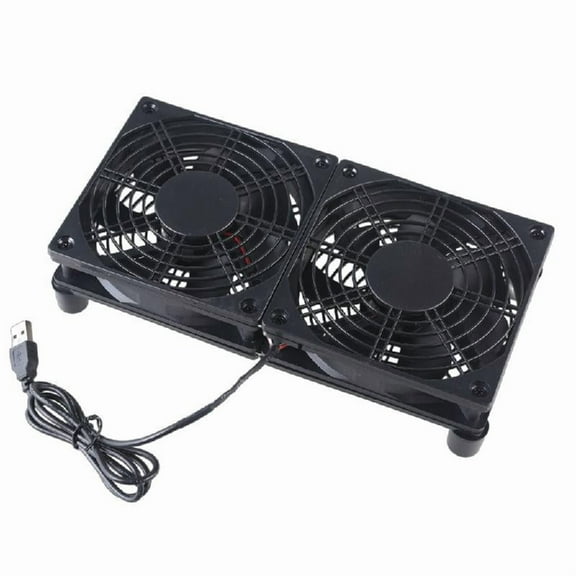 2x 120mm 5V USB Powered PC Fans 45CFM High Airflow Cooling Fan for Router