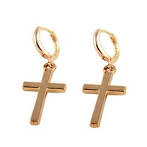 Ayyufe Earrings Exquisite Fadeless Alloy Smooth Surface Cross Shape Women for Party