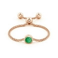 thumbnail image 2 of ANGARA Natural Bezel-Set Round Emerald Bolo Ring in 14K Rose Gold for Women (Size-3mm) | May Birthstone, Birthday, Anniversary, Jewelry Gift for Women | Natural Emerald Ring, 2 of 8