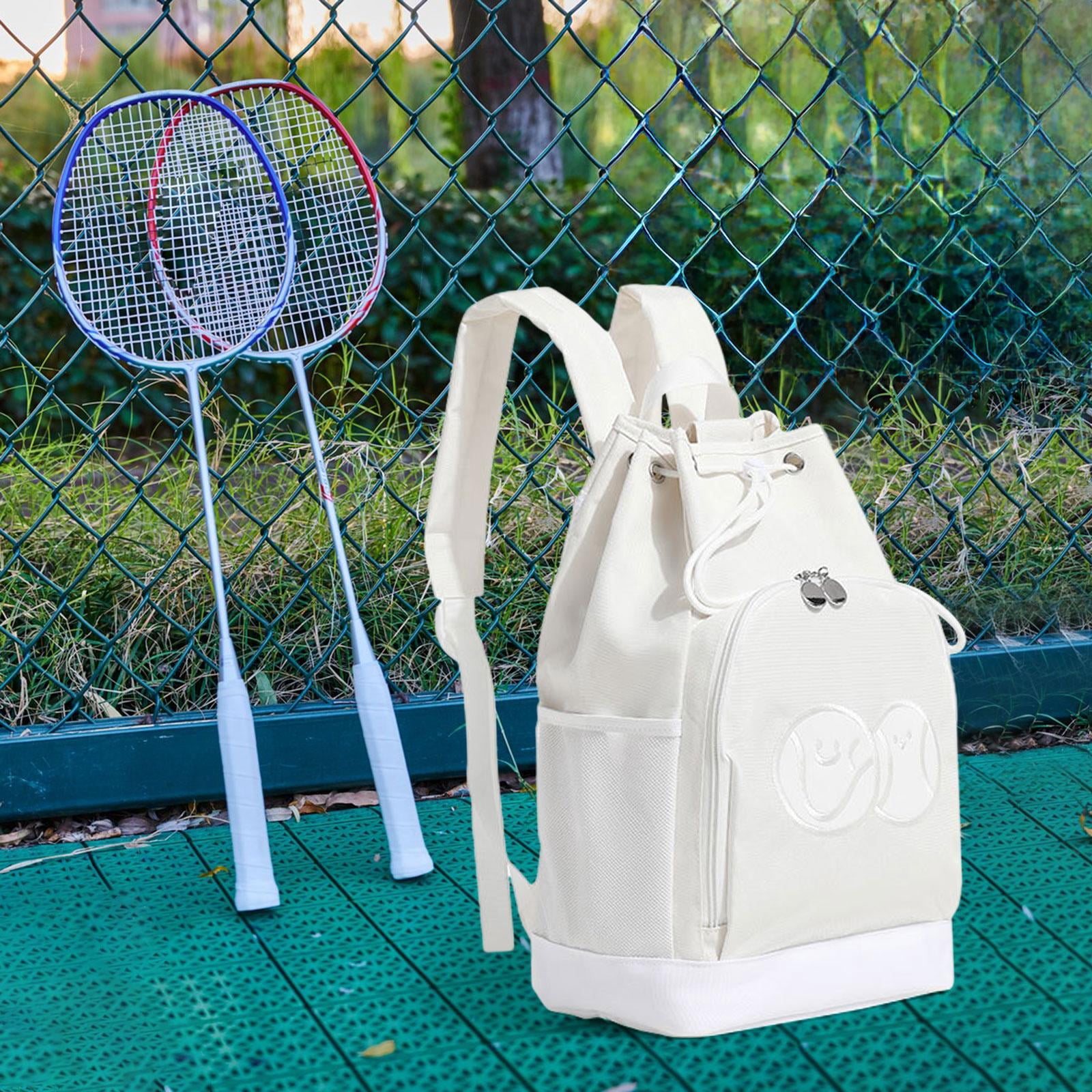 DimyFew Tennis Rackets Bag Pickleball Backpack Shoulder Bag Storage Pockets Rucksack for White