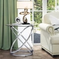 thumbnail image 3 of Pouseayar Galaxy Chrome and Tempered Glass Round End Table with Ring-Shaped Frames, 3 of 11