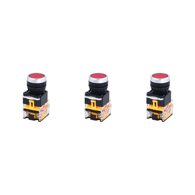 Matsuzay Botón pulsador momentáneo de parada eléctrica de 400V, interruptores de alimentación de contacto de cobre con tapa redonda, control Type1 NO1
