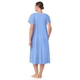 thumbnail image 4 of Aria Women's 100% Cotton Raglan Sleeve Smocked Neck Sleepwear 46" Gown, Sizes XS-5X, 4 of 7