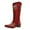 Red, variant on Flower Embroidered Knee High Cowboy Cowgirl Boots for Women 2025 Winter Fall Floral Wide Calf Dress Tall Boots Black Size 6
