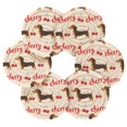 thumbnail image 2 of Haosy Set of 6 Drink Woven Coaster with Holder Heat Resistant Non-Slip Bar Coasters 4 Inches Dachshund and Cherry, 2 of 7