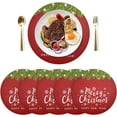 thumbnail image 3 of GZHJMY Christmas Round Placemats Non-Slip Washable Polyester Table Mats Set of 4 Heat Resistant Placemats for Kitchen Dining Table Decoration, 3 of 7