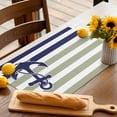 thumbnail image 3 of Placemats Set of 6, Sage Green Stripes Place Mats Navy Blue Nautical Anchor Tablemats Washable Placemat Table Decoration for Kitchen Table Dinner Party Home Decor Indoor Outdoor 13x19 Inch, 3 of 9