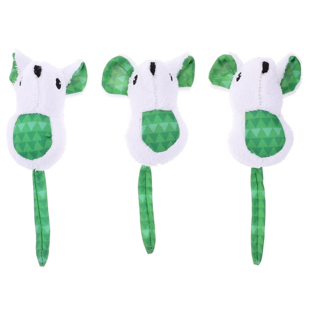 KAKOWELY 3 juguetes de peluche con forma de ratón para gatos, juguetes interactivos para gatos.