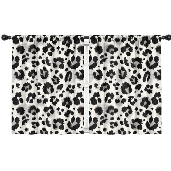 Blackout Kids Curtains,Black and White Leopard Pattern Childrens Insulated Curtains Set Of 2,Bedroom Essentials,Toddler Room Decor 42"x54"