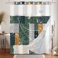 thumbnail image 2 of MIZHONA Green Shower Curtain with Snap in Liner,Rustic Ombre Fabric Bathroom Curtain,71"× 71", 2 of 6