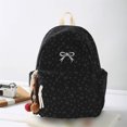 thumbnail image 3 of Yucurem Large Capacity Aesthetic Corduroy Bow Printed Backpacks, Lightweight Coquette Backpack with Bowknot for Travel Work Daily Use (Black), 3 of 7