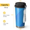thumbnail image 4 of 18oz Travel Coffee Mug, 316 Stainless Steel Vacuum Insulated Tumbler with 2-in-1 Straw Lid & Strap, Abstract Geometric Print, 4 of 6