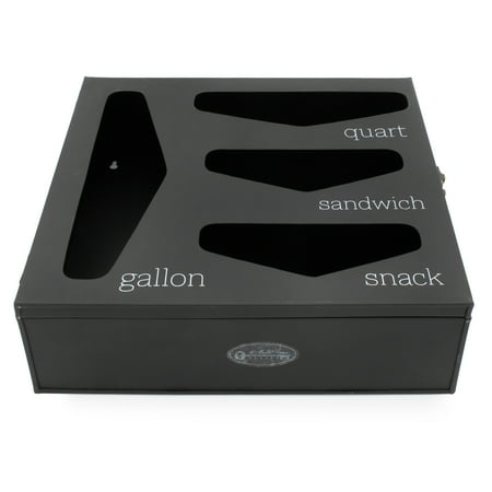 

AuldHome Enamelware Kitchen Bag Organizer (Black) Farmhouse Style Holder Compatible with Zipper Seal Kitchen Storage