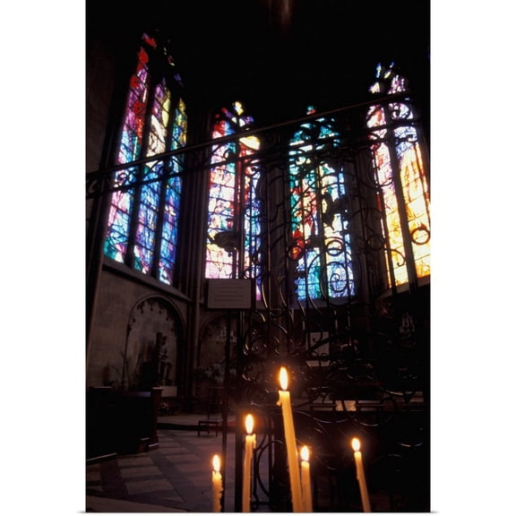Great BIG Canvas | "France, Alsace, Metz, Metz Cathedral, Marc Chagall Windows" Art Print - 20x30