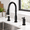 Matte Black-3 Hole with Soap Dispenser, variant on Vintkitchen Faucets With Pull Down Sprayer