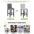 thumbnail image 3 of Grey Morocco Bar Stool Covers Set of 2, Modern Abstract Classic Geometric Textured Stretch Washable Bar Chair Covers with Backs, Removable Pub Counter Height Chair Cover for Kitchen Dining Room Cafe, 3 of 7