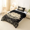 thumbnail image 2 of Homewish Boho White Lotus Flower Twin Comforter Sets,Baroque Floral Bedding Set,Black White,Black Reversible,2-Piece,1 Comforter and 1 Pillowcase, 2 of 7