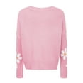 thumbnail image 5 of HUBERY Women Daisy Print Single-Breasted Long Sleeve Knitwear Cardigan, 5 of 6