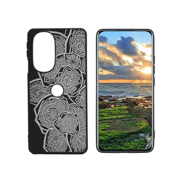 Compatible with Motorola Edge 30 Pro Phone Case, Mandala-115 Case Men Women, Flexible Silicone Shockproof Case for Motorola Edge 30 Pro