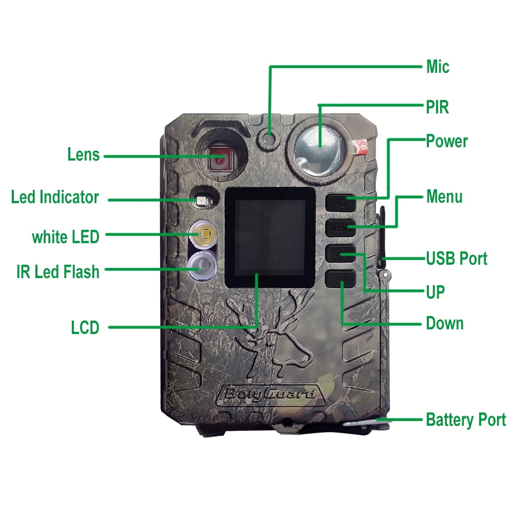 BOLY Hunting Game Camera, 37MP 4K 940nm No Glow & White LED Night Vision Trail Camera, Included 18650 Battery and TF Card, IP66 Waterproof Wildlife Scouting Camera