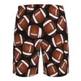 thumbnail image 6 of Kdxio Brown Football On Black Pattern Mens Casual Shorts - Drawstring Summer Beach Sports Shorts for Men, 6 of 9