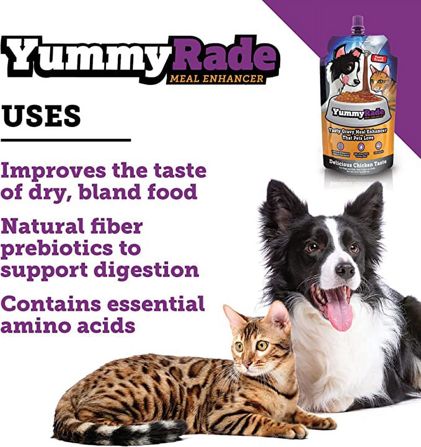 YummyRade Prebiotic Gravy Meal Topper for Dogs/Fussy Eaters/Dry Bland Food/Prebiotics/Low-Calorie and Fat/3 Pack (3 x 8.4 fl oz)