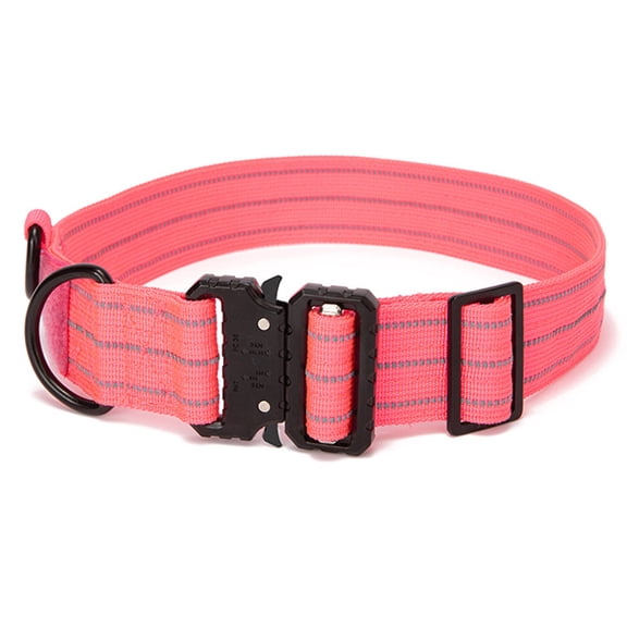 Wide Military Dog Collar Strap Control Handle With Adjustable Quick Release Metal Clasp Nylon K9
