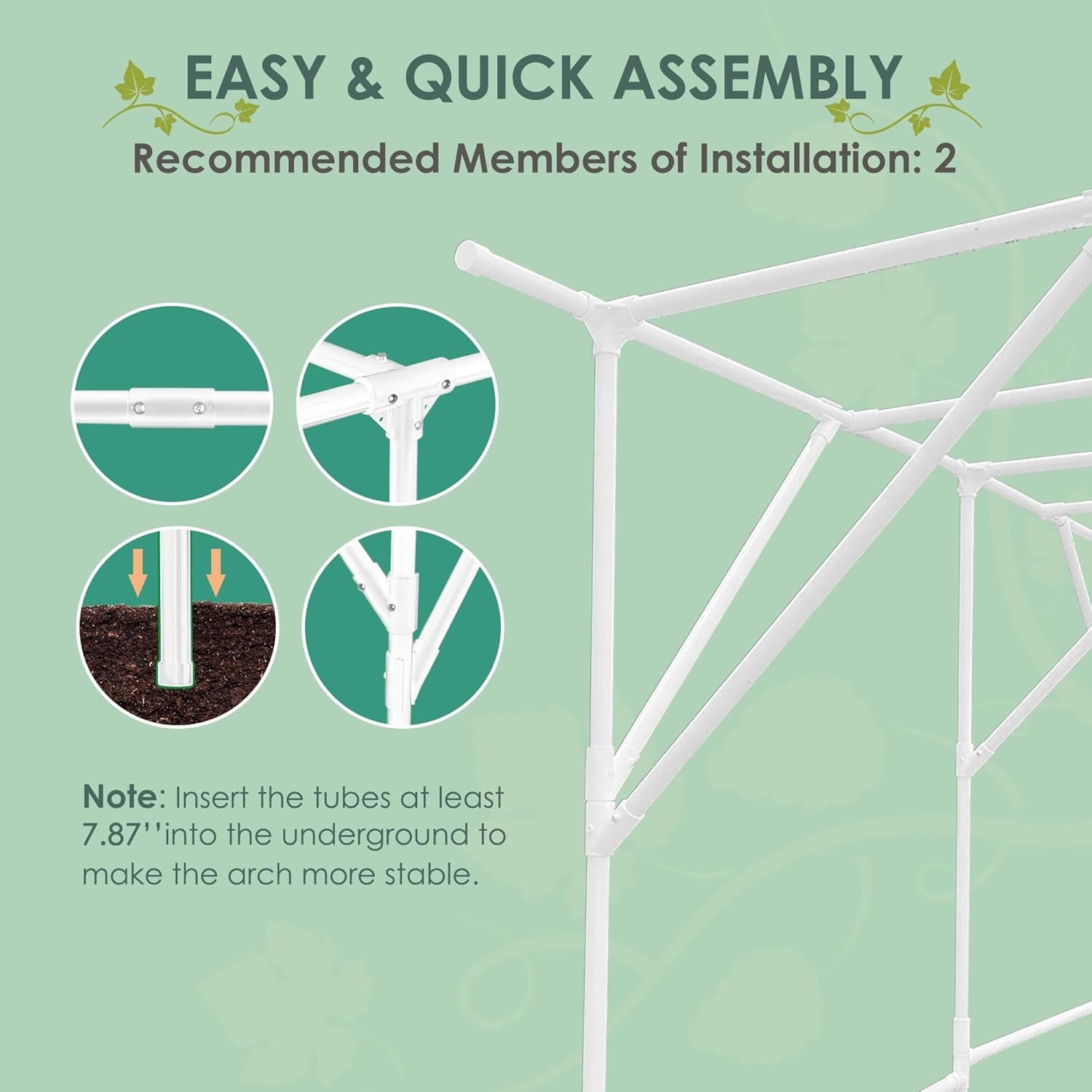 Grape Vine Trellis - Large Outdoor Garden Arch Trellis for Climbing Plants - Size: 79 * 59 * 79 inches, Plant Support Rack Trellises for Vegetables Fruits Cucumber Pea Bean, White