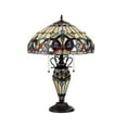 thumbnail image 2 of CHLOE Lighting SERENITY Tiffany-style Dark Bronze 3 Light Double Lit Table Lamp 16" Shade, 2 of 6