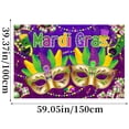 thumbnail image 2 of Large 60" X 40" Purple Mardi Gras Backdrop, Mardi Gras Party Decorations Mardi Masquerade Banner, Mardi Decorations for Party, Mardi Gras Party Supplies for Masquerade, 2 of 5