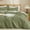 Olive Green, variant on PHF Waffle Duvet Cover Set Queen Size, 3 Pieces Soft Breathable Bedding Comforter Cover for All Seasons, Waffle Textured Duvet Cover with 2 Pillow Shams Bedding Collection, 90"x90", Linen