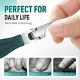 thumbnail image 2 of Wide Opening Anti Splash Slanted Nail Clipper, Finger Nail Clippers Adult for Thick Toenails, Curved Toenail Clippers for Women and Men (Black+Green), 2 of 7