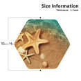 thumbnail image 3 of Pofeuu Starfish And Seashell 1 Print Leather Coasters Set of 6, Round Cups Mugs Mat Pad for Home Kitchen Heat Resistant Drink Coasters,Hexagon, 3 of 7
