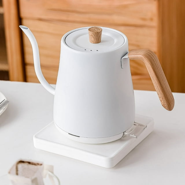 EIGTHTAILElectric Kettle Gooseneck Spout 800ML Stainless Steel Water Kettle for Coffee and Tea with Fast Heating Auto-Shut Off and Boil-Dry Protection in Black Brown