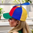 thumbnail image 4 of Unisex Adjustable Baseball Cap, Detachable Helicopter Propeller, 52-56cm Circumference, Cotton, Blend, Snapback Design, Fashion Patchwork, 4 of 6
