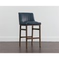 thumbnail image 2 of Sunpan Halden 29.5" Modern Faux Leather Barstool in Blue/Rustic Bronze, 2 of 6