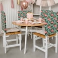 thumbnail image 3 of Pink Flaming Birds Chair Covers Set of 1 Tropical Plant Summer Blue Background Chair Back Covers Stretch Removable Washable Slipcovers Protector for Dining Room Kitchen Party Decor, 3 of 9
