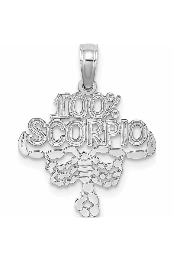 14K White Gold Wg 100% Scorpio Charm (18.7 X 16.15) Made In United States -Jewelry By Sweet Pea