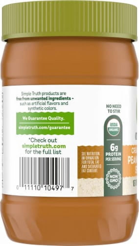 2X - Simple Truth Organic No Stir Creamy Honey Peanut Butter Spread 16 oz