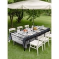 thumbnail image 5 of 60x120 Inch Outdoor Tablecloth with Umbrella Hole Zipper Rectangle Grey Wood Grain Rectangular Tablecloths Outside Waterproof Country Vintage Barn Door Rustic Lodge Patio Table Cover for Picnic Party, 5 of 8