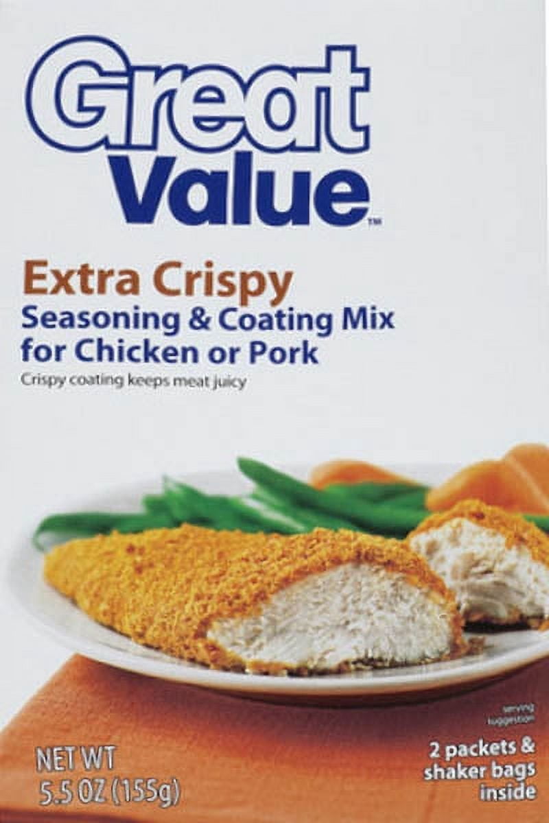 Great Value Extra Crispy Seasoning & Coating Mix for Chicken or Pork, 5.5 oz