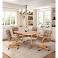 thumbnail image 2 of Caster Chair Company 5-Piece 42x[42/60] Caster Dining Set Wood Edge Laminate Table Top & Caramel Chairs, 2 of 23
