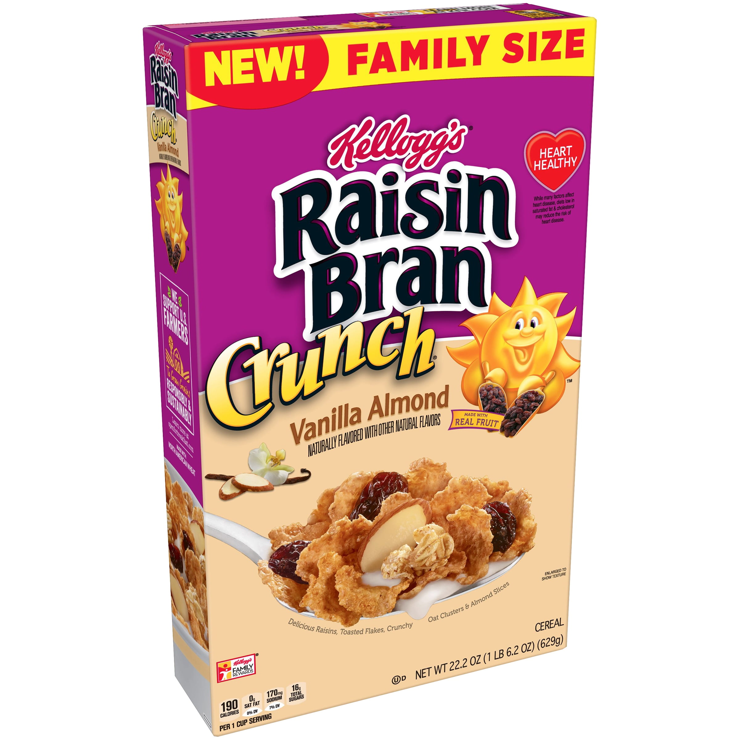 Kellogg's Raisin Bran Vanilla Almond Breakfast Cereal 22.2oz Walmart